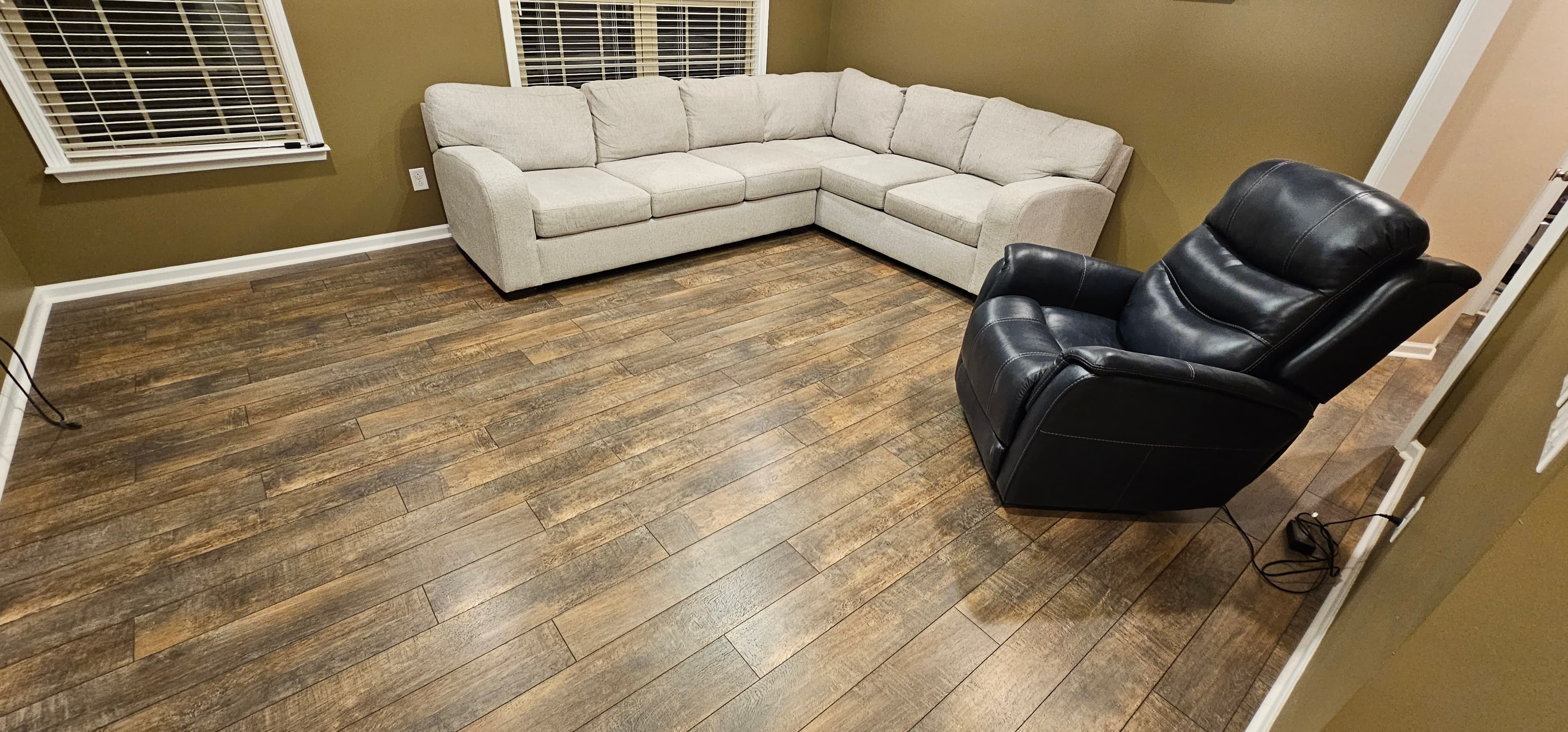 Premium light oak luxury vinyl plank (LVP) flooring installation in South End Charlotte, NC